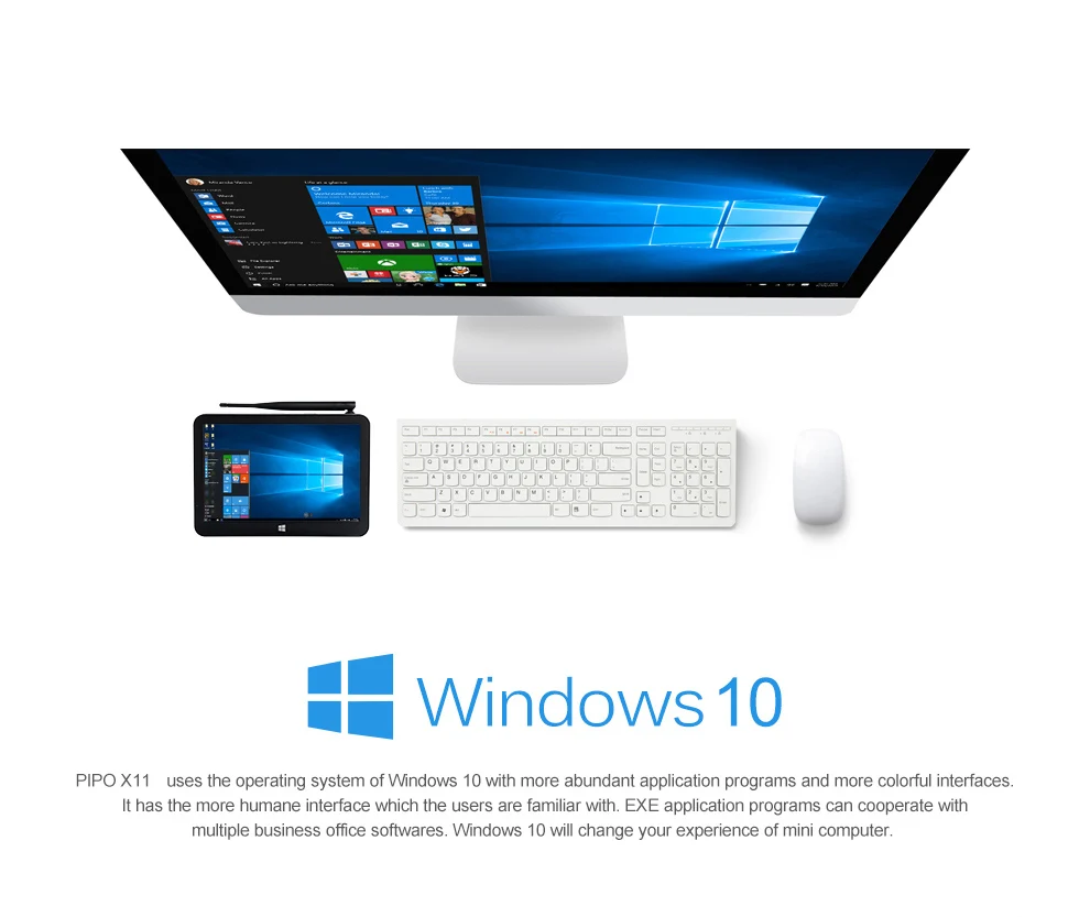 PiPO X11 Windows 10 OS Мини ПК ТВ коробка Z8350 2G ram 32G rom ips экран HDMI LAN Wifi маленький ПК компьютер