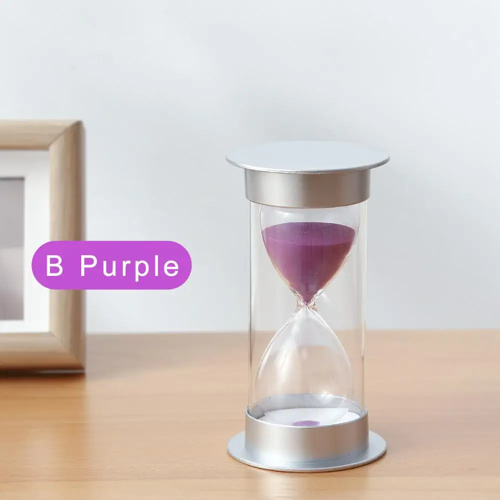 B Purple Песочные часы 10/15/20/30/45 60-минутный таймер песочных часов Набор декоративных песочные часы Настольный украшения для дома креативный подарок SL-FG/желтое золото - Цвет: B Purple