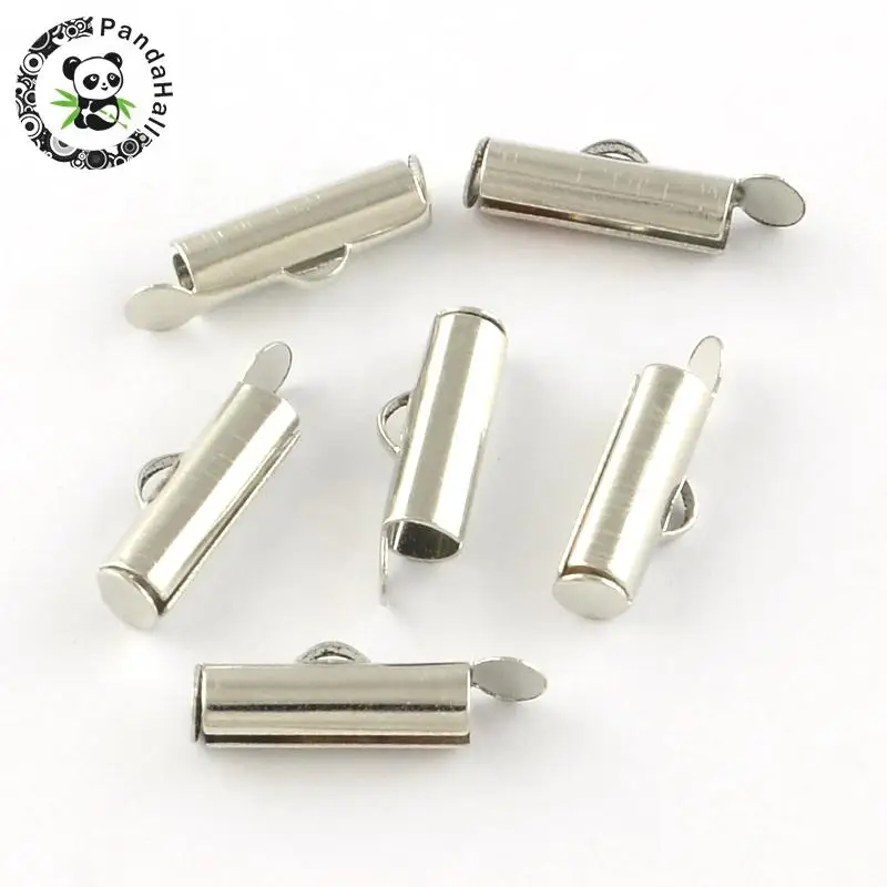 

1/1.3/1.6/2/2.5/3/4cm 1000pcs iron slide on end clasp tubes for jewelry decoration diy making material, slider end caps, Metal