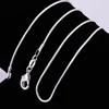 En gros 10 pièces/lot 1mm argent plaqué serpent chaîne collier 16 