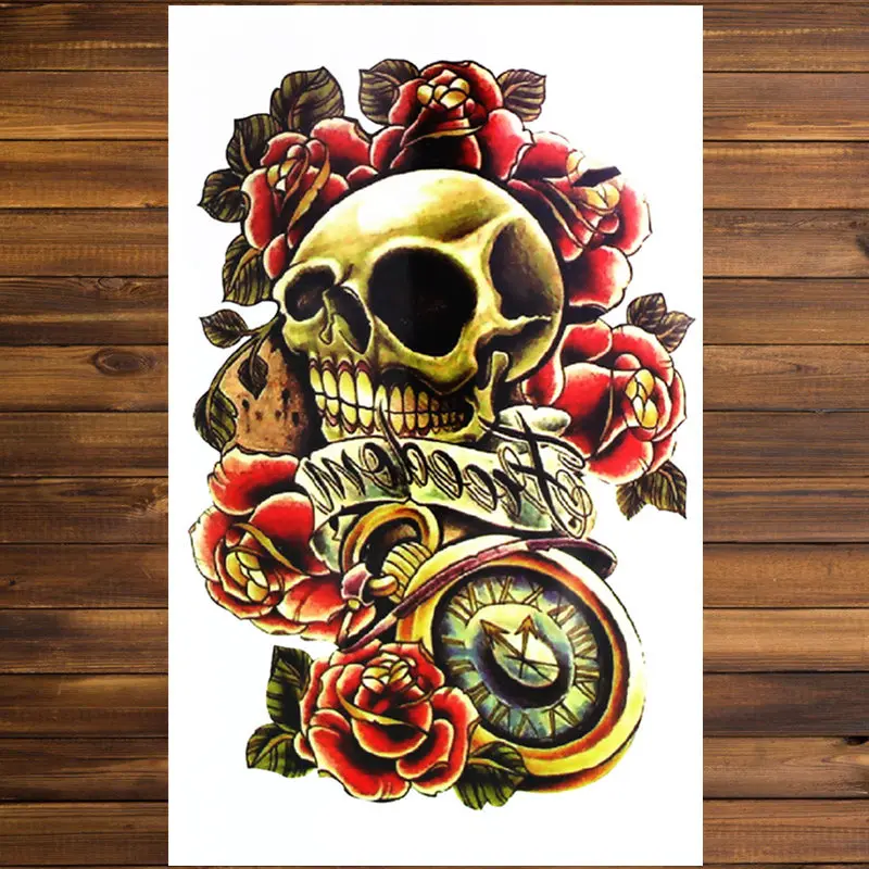 FGHGF Clock Creative Sticker Temporary Tattoo Disposable Waterproof Wall Unisex Hot Sale | Красота и здоровье