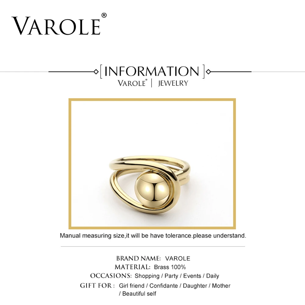 VAROLE, Новое поступление, роскошные кольца с шариками для женщин, золотые, серебряные кольца, медные, лучший подарок на Рождество
