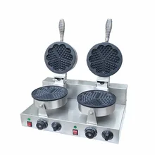 220V/110V Double headed heart shaped waffle machine heart — shaped Wo Fu cake waffle machine factory