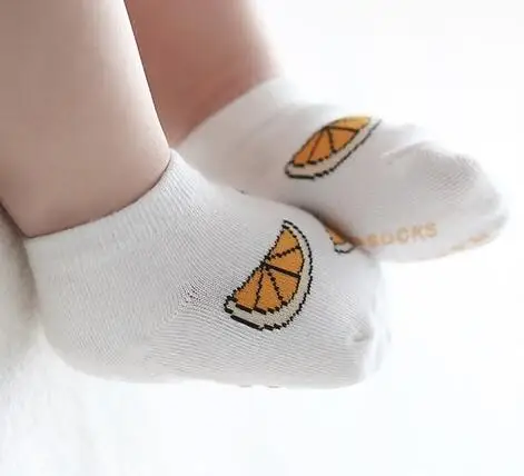 Детские носки с облаками нескользящие носки-тапочки с резиновой подошвой Meias Sapato, детские носки для девочек и мальчиков, Meia Infantil - Цвет: orange