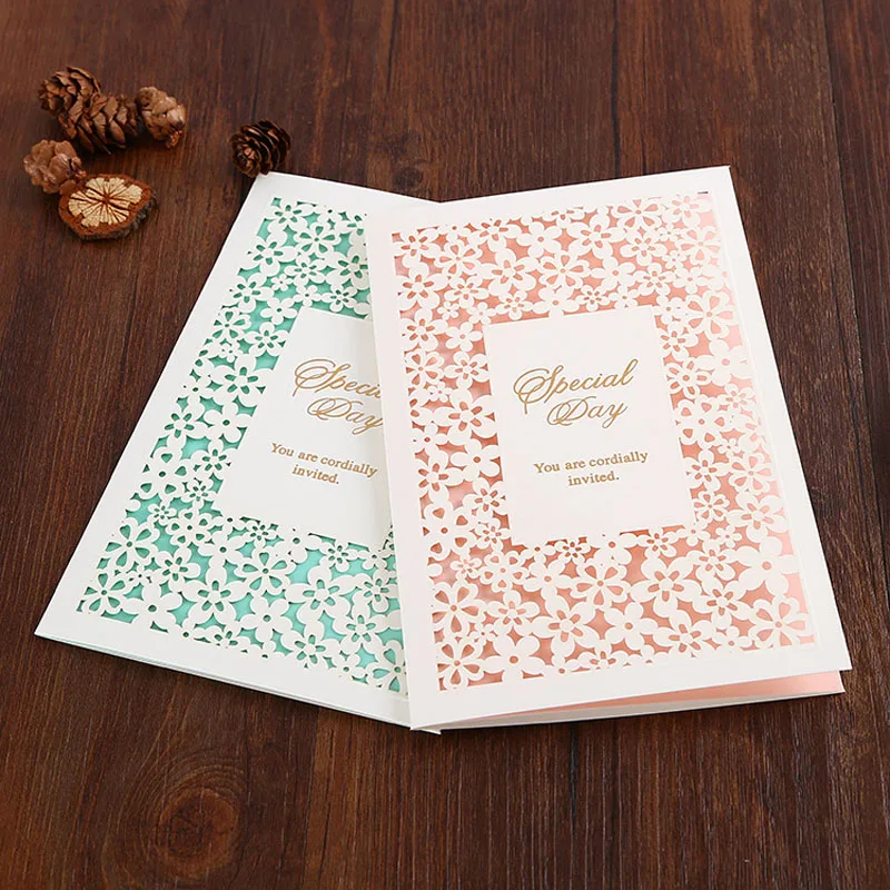 Lace Hollow Creative Wedding Invitation Card Engagement Party Valentine's Day Anniversary Special party | Дом и сад