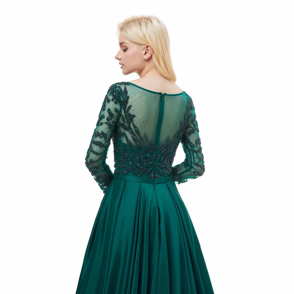 Forevergracedress зеленое вечернее платье Винтаж Sheer средства ухода за кожей шеи одежда с длинным рукавом официальная Вечеринка платье плюс размеры индивидуальный заказ