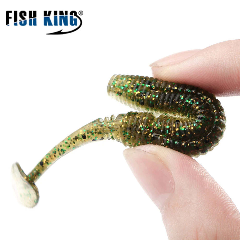 

FISH KING Fishing Lure Shad Worm Soft Body Bait Bass Lure Fishing Tackle 5pcs Kit Wobbler Sandworm Swim Bait Minnow Saltwater HA