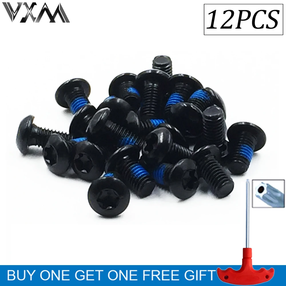 VXM 12pcs Bicycle Brake Rotor Bolts Mtb Cycling M5*0.8P Screws Stainless Steel T25 Cycle Bicycle