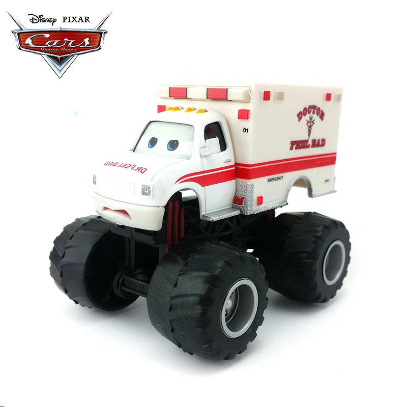 Disney Pixar Автомобили Monster Truck Mater Dr. Feel Bad 1:55 Металл литой автомобиль игрушечные