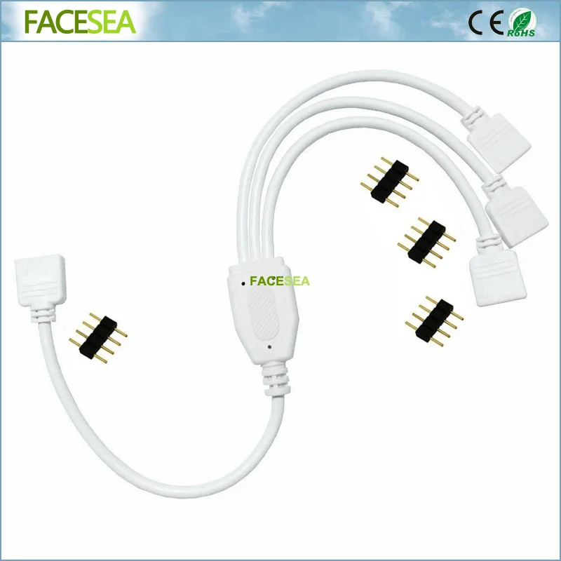 

1pcs 5pcs/lot 4 Pins RGB LED Connector Splitter Cable 1 to 3 female Connector with 4pin Clips For 5050 3528 RGB LED Strip Light