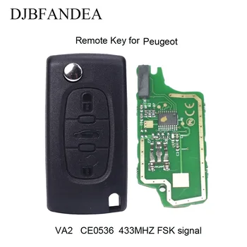 

DJBFANDEA 5Pcs/Lot Remote Key For Puegoet 207 208 307 308 408 Partner 433MHz ID46 Chip 3Button FSK Signal VA2 Blade