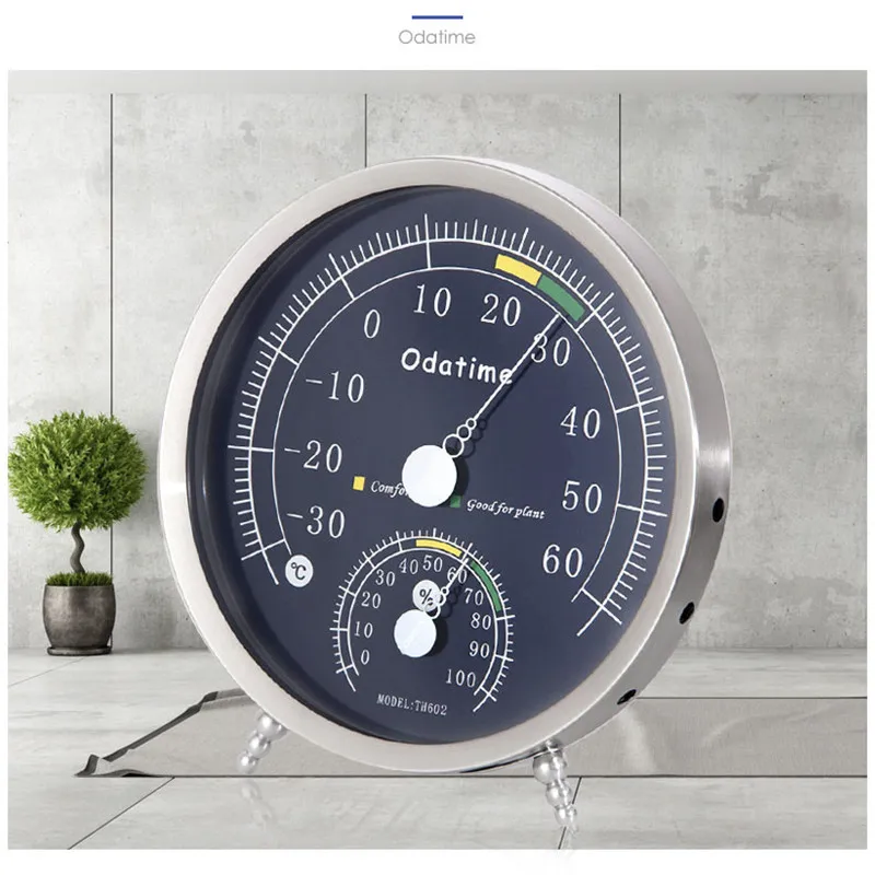 

Odatime 3 Types Thermometer/Hygrometer Stainless Steel Standing/Wall Mounting Temperature Instrument Humidity Meter Tool