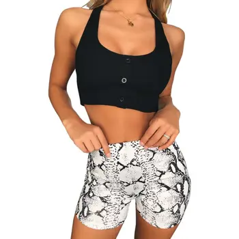 

Female Python Print Fashion Shorts Summer Casual Elastic Skinnny Shorts Personality Fitness Shorts