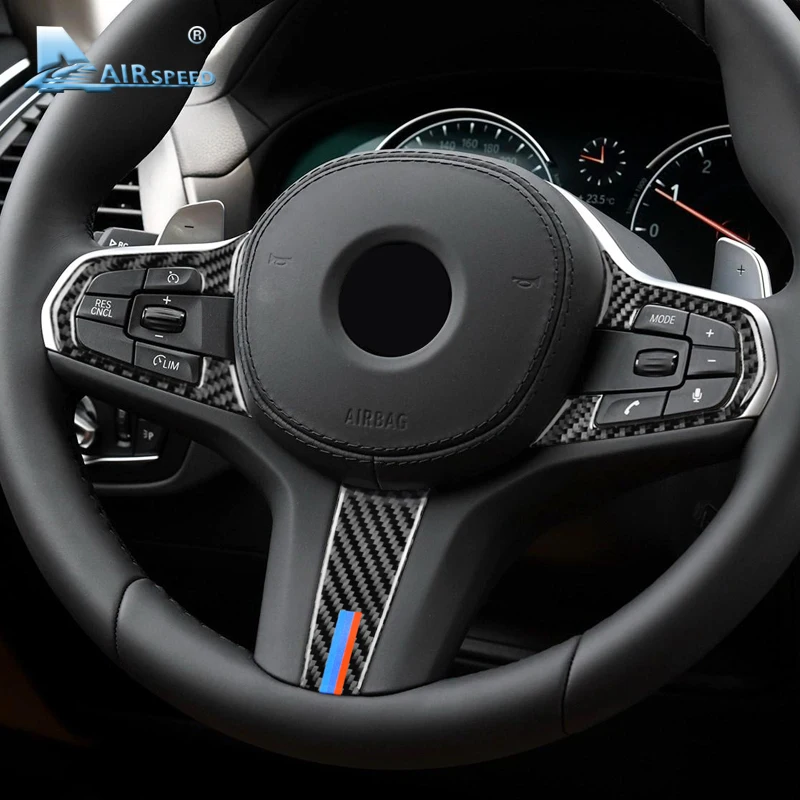 Carbon Fiber Steering Wheel Button Trim Cover for BMW 5 Series G30/G38 X3 G01 Carbon Fiber Steering Wheel Button Trim Cover for BMW 5 Series G30/G38 X3 G01