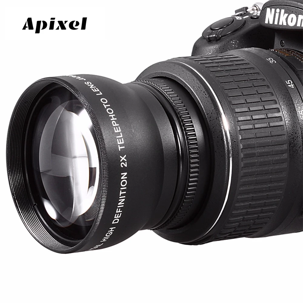 New 52MM 2x Telephoto Conversion Lens For Nikon Canon Sony Pentax