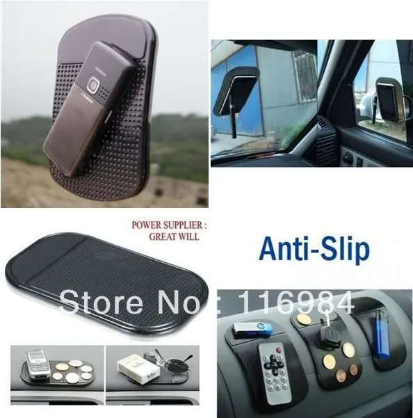 2 шт./лот Магия Anti-Slip липкий коврик для автомобилей телефон PDA Mp3 MP4 моющиеся черный