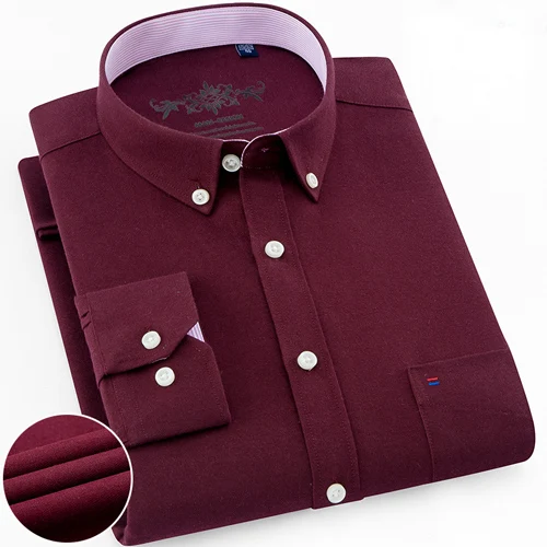 Дизайн супер высокое качество хлопок и полиэстер мужские рубашки бизнес повседневные рубашки люксовый бренд Оксфорд мужские рубашки - Цвет: 1006-55