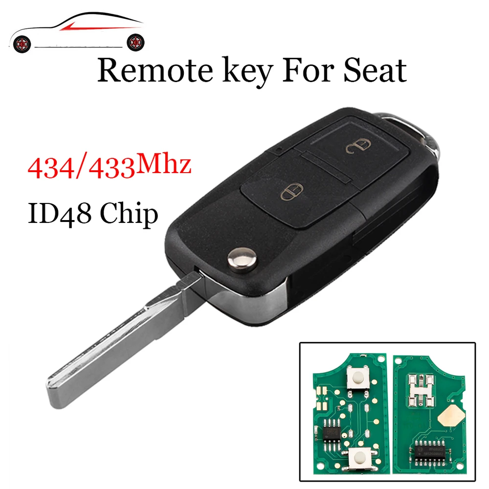 

GORBIN 2Buttons Remote Car key For SEAT 1J0 959 753 CT 434Mhz ID48 Chip For SEAT Leon Ibiza Toledo 2002-2008 Car key