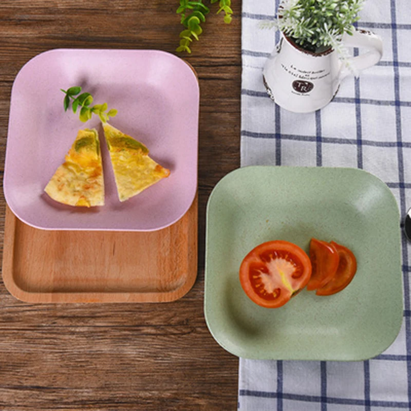 

1PCS/SET Retro Creative Wheat Straw Plate Environmental Disc Tableware DA