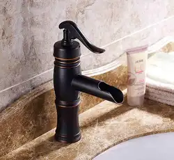 Ретро черный масло втирают бронзовая раковина смеситель кран Ванная комната горячей и цветной воды смесители товары для дома высокое