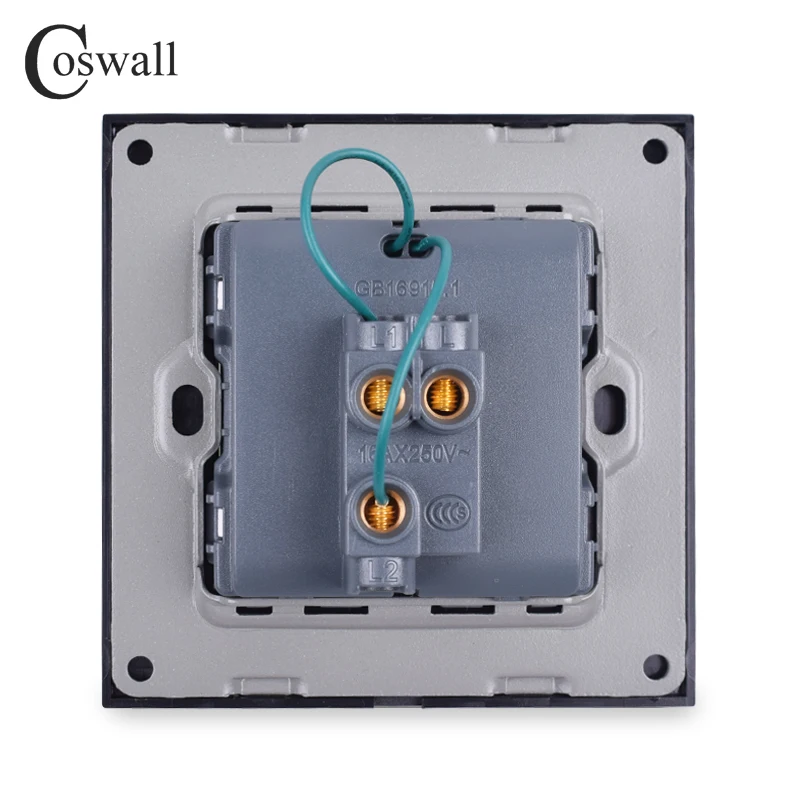 Coswall, 1 комплект, 2 способа включения/выключения, настенный светильник, переключаемый светодиодный индикатор, проходной переключатель, рыцарь, черная алюминиевая металлическая рамка
