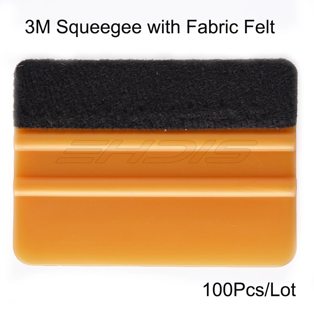 EHDIS 100Pcs 3M Gold Felt Squeegee Vinyl Film Car Window Cleaner Quick Water Drying Wiper Car