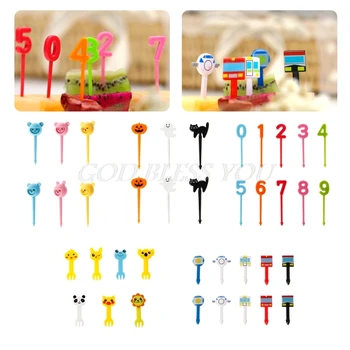 

Kids Safe Farm Cartoon Animal Fruit Fork Set Plastic Cute Toothpick Tableware Food Picks Drop Shipping