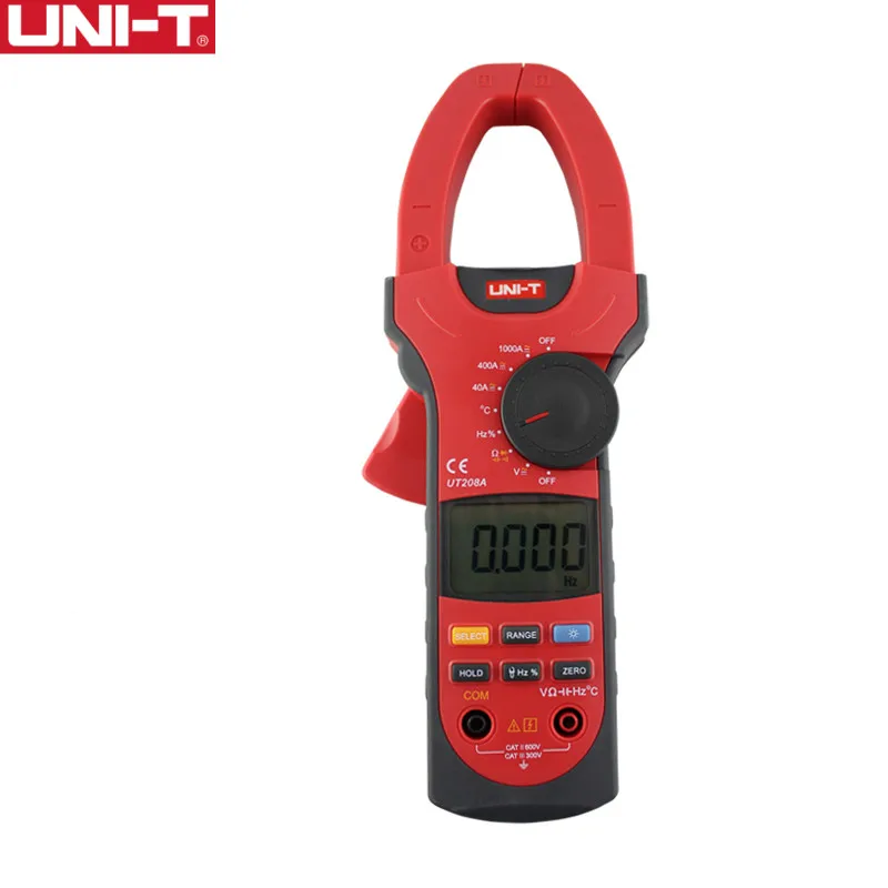 UNI T UT208A 1000A цифровые клещи измеритель емкости частоты автоматический диапазон