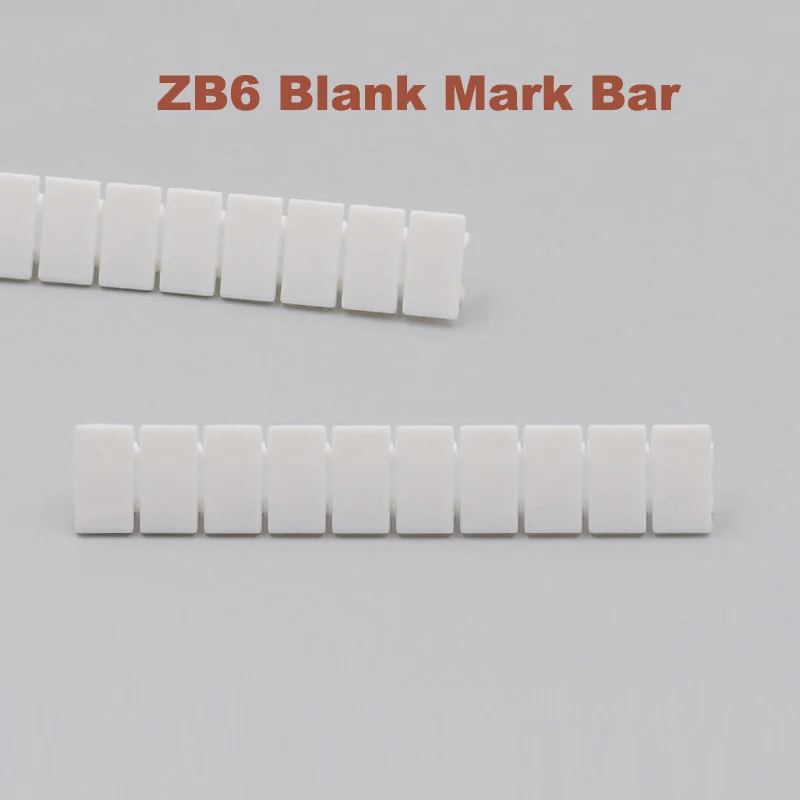 

100pcs ZB6 blank marker strips for UK2.5B UK5N UDK4 UKK5 UK5-TWIN Din Rail Terminal Block Mark bar bornier ZB-6 terminals label