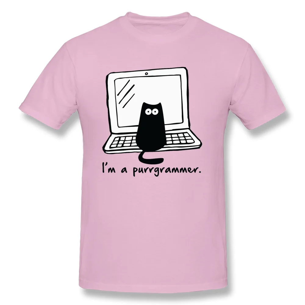 Веселые футболки Hacker Purrgrammer Car 100% хлопок Мужская футболка Классическая процедура