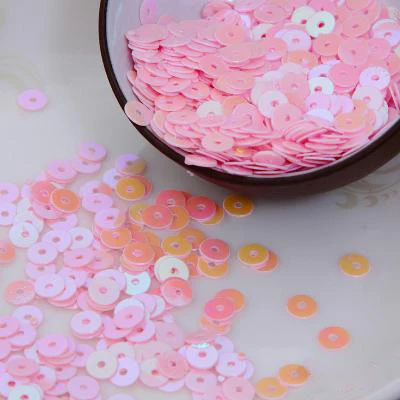 50 г(10000 шт) 4 мм свободные плоские круглые Блестки ПВХ блестки DIY аксессуары светлый розовый с напылением АВ конфетти