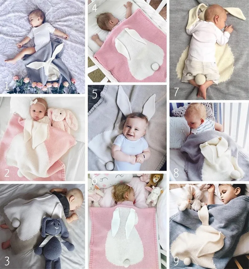 MOTOHOOD Muslin Baby Blankets Newborn 3D Rabbit Ear Muslin Swaddle Baby Stuff For Newborns Decoration Room 73108cm  (8)