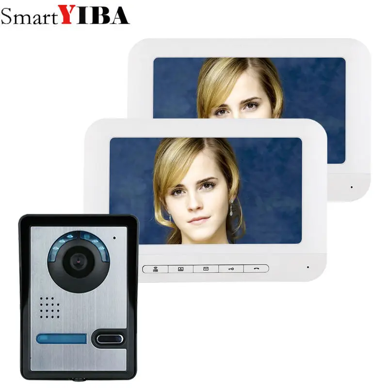 

SmartYIBA 7'' LCD Screen Wired Visual Doorbell 700TVL Monitor Outdoor IR Camera Night View Doorphone Intecom Home Security Kits