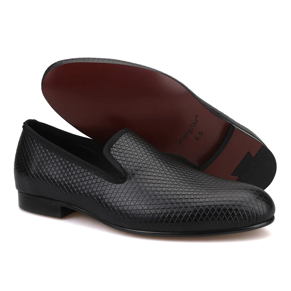 oro Hombres Genuino Tres Zapatos A 2019 Negro De Piergitar plata Fumar Mano En Hechos Cuero Relieve Pirámide Ocasionales Los 3d Efecto Colores Holgazán Zapatillas 7B8p4qwf