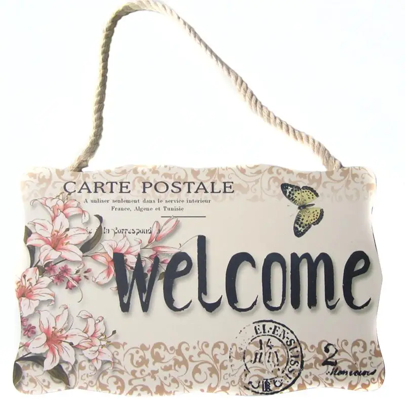 

Welcome Sign Plaque Board Bar Cafe Shop Store Door Decor Plaque Welcome Hanging Sign Board