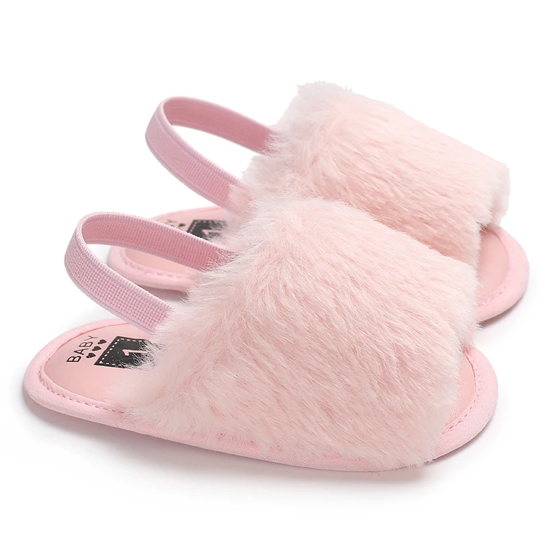 Brand New Newborn Toddler Baby Girls Summer Sandal Shoes 6 Style Fur Solid Flat With Heel Outfit 0-18M Baby Shoes