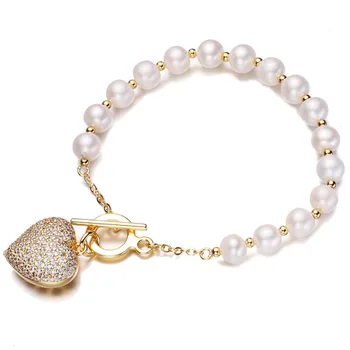 

Red Trees Brand Fine Jewelry Real Pearl Bracelet Elastic Mom Birthday Gift With Box Natural Fresh Water Pearl Bracelet For Women