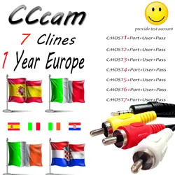 Cccam Клайн для 1 год Европа семь восемь десять линий cccam поддержка Португалия Испании Франции Германия recepteur спутниковый hd avec