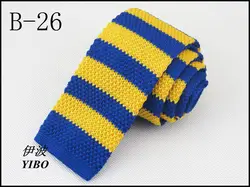 ЧЕЛОВЕК вязаный галстук/желтый и синий/альтернативный горизонтальные полосы дизайн/хан издание моды стиль галстук Бесплатная доставка