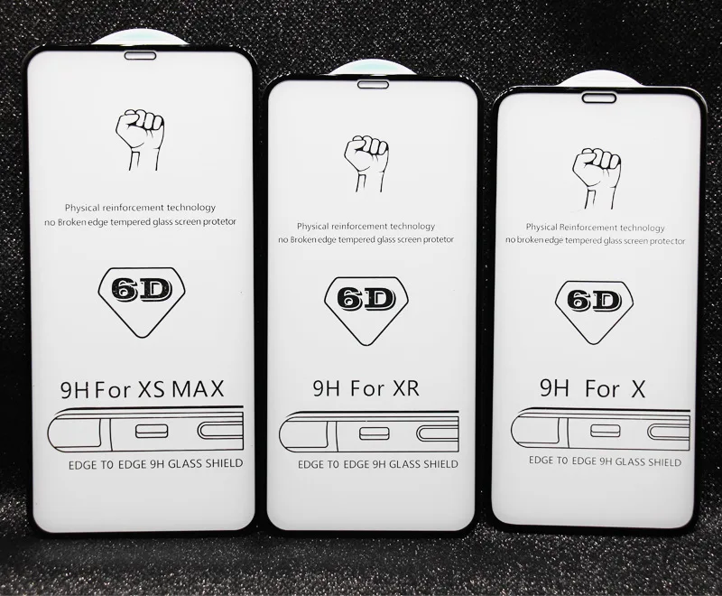50PCS 6D Tempered Glass Full Cover Screen Protector for iPhone 11 12 Mini Pro Max XS MAX XR 6 7 8 free Shipping | Мобильные телефоны