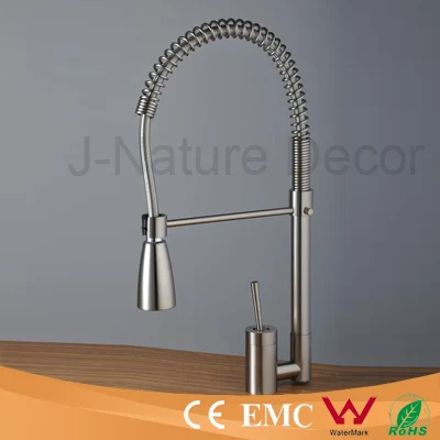 Two functions spring spray Nickel Brushed pull out kitchen faucet