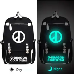Kpop BIGBANG G-DRAGON рюкзак крутая светящаяся школьная сумка для подростков женщин мужчин корейский стиль дорожная сумка для ноутбука рюкзак