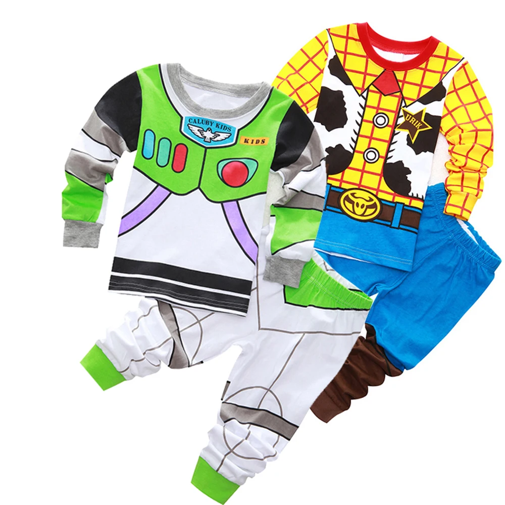 

2sets/lot Toddler Boy Clothes Set Buzz Lightyear Kids Pajamas Set Cartoon Woody Pijama Infantil Super Mario Bro Pijama 2pcs Suit