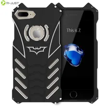 R-JUST BATMAN Series Luxury Doom Heavy Duty Armor Metal Aluminum Mobile Phone Cases For apple iPhone 7 5 5S SE 5C 6 6S PLUS Bags