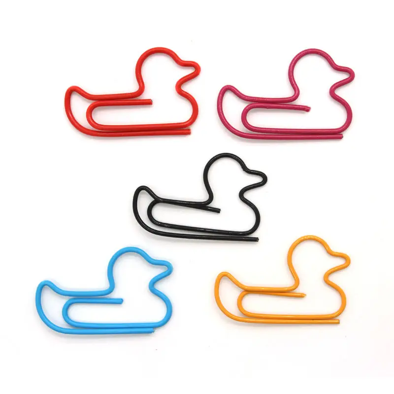 Wholesale Metal Duck Animal Shaped Paper Clips Cute Bookmark Memo Clip