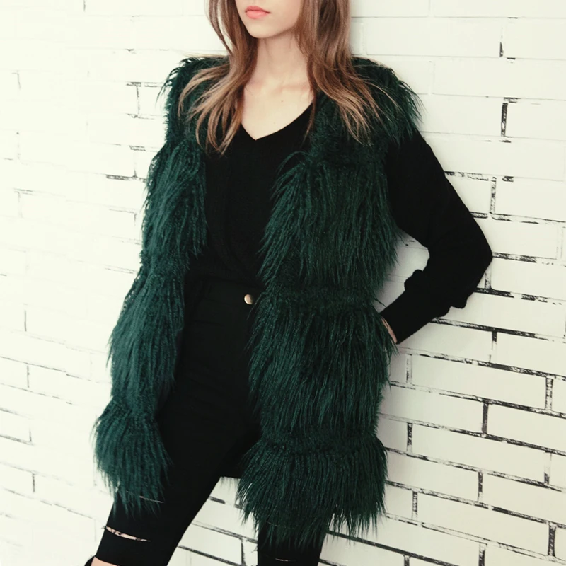 Faux Fur Vest Coat Womens Ladies Winter Autumn Luxury Fur