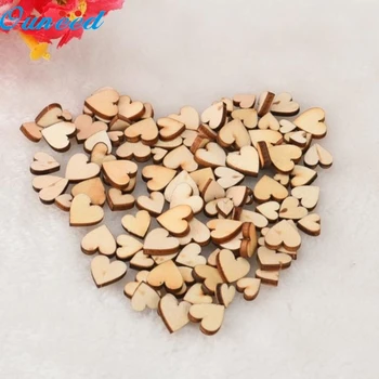 

Ouneed Happy Home 100pcs Rustic Wood Wooden Love Heart Wedding Table Scatter Decoration Crafts DIY