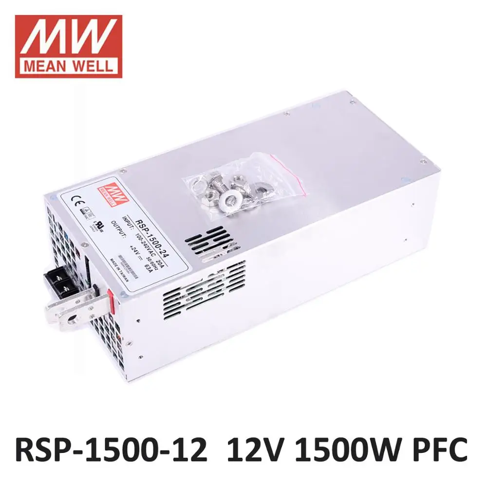 Meanwell 1500 Вт SMPS PFC Функция RSP 24 В 5 в 15 DC Светодиодный источник питания 12 48 импульсный