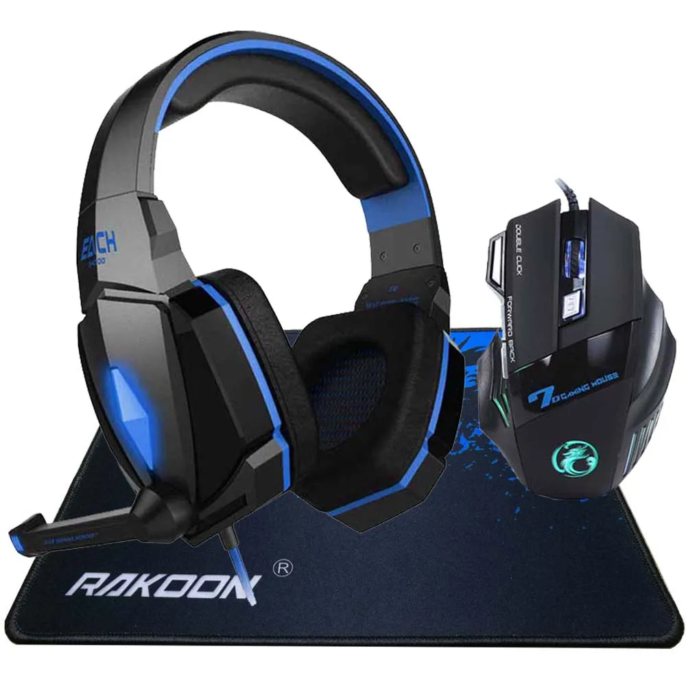 EACH Stereo Deep Bass LED Light Pro Gaming Headphone Headset Headband+7 Buttons Pro Game Mice Gaming Mouse+Gaming Mousepad Gift цена EACH Stereo Deep Bass LED Light Pro Gaming Headphone Headset Headband+7 Buttons Pro Game Mice Gaming Mouse+Gaming Mousepad Gift цены онлайн