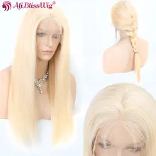 13x4 человеческие волосы на кружеве парики с волосами младенца 613 светловолосый парик для женщин бразильский Remy Предварительно сорвал прозрачное кружево AliBlissWig